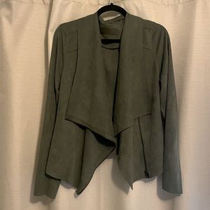 Women’s BLANKNYC faux suede drape front jacket